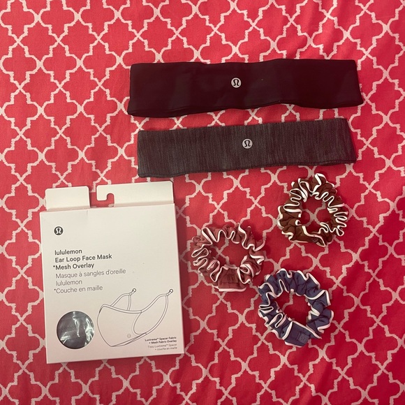 lululemon athletica Headbands and Scrunchies Set - Black, Gray, Brown, Blue - Picture 1 of 6